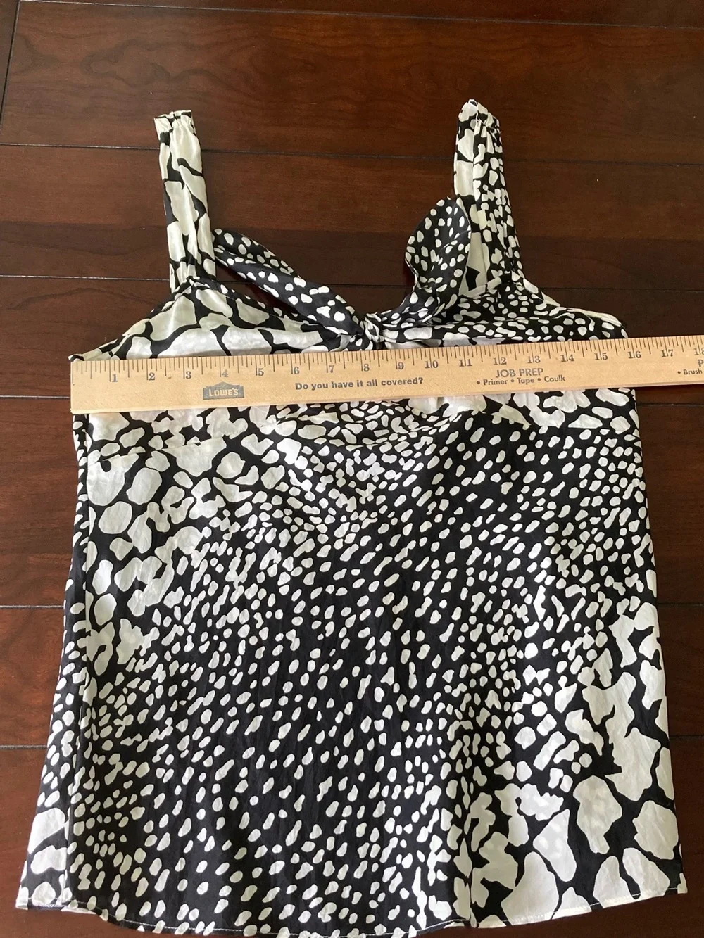 J. Crew Silk Black & White Tie-Front Camisole